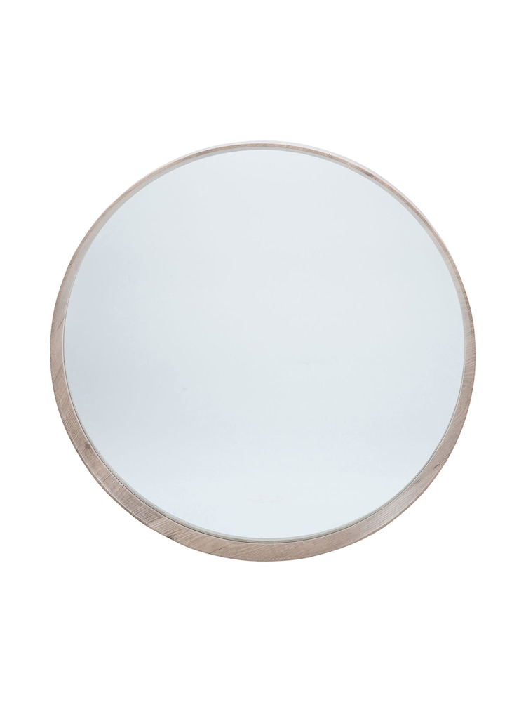 Pacific Natural Wood Veneer Round Wall Mirror - Image 2 of 4 Pacific Natural Wood Veneer Round Wall Mirror - Image 2 of 4