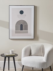 Pacific Black Art Deco Print With Linear Gold Detail - Image 1 of 6