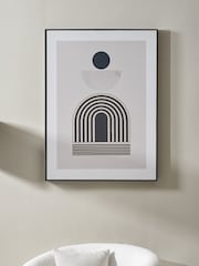 Pacific Black Art Deco Print With Linear Gold Detail - Image 2 of 6
