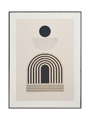 Pacific Black Art Deco Print With Linear Gold Detail - Image 3 of 6