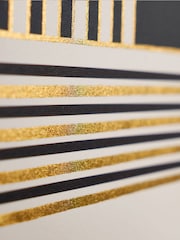 Pacific Black Art Deco Print With Linear Gold Detail - Image 4 of 6