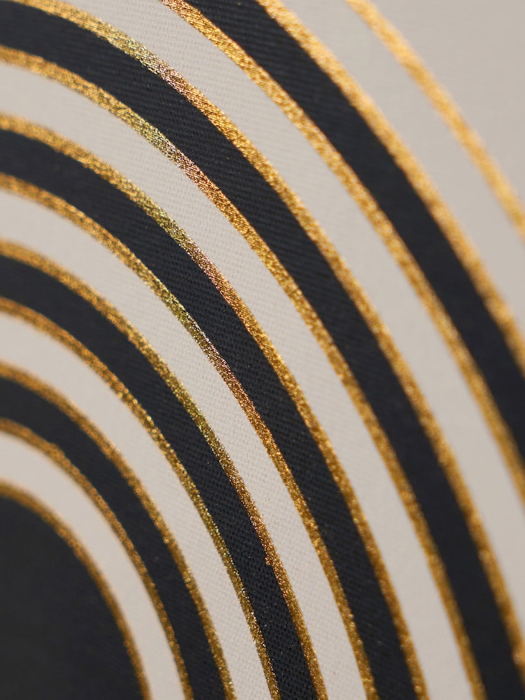 Pacific Black Art Deco Print With Linear Gold Detail - Image 6 of 6