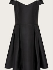 Monsoon Black Duchess Twill Bardot Prom Dress - Image 1 of 2