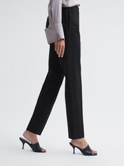 Reiss Black Vera Ponte Tapered Trousers - Image 1 of 6