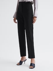 Reiss Black Vera Ponte Tapered Trousers - Image 4 of 6