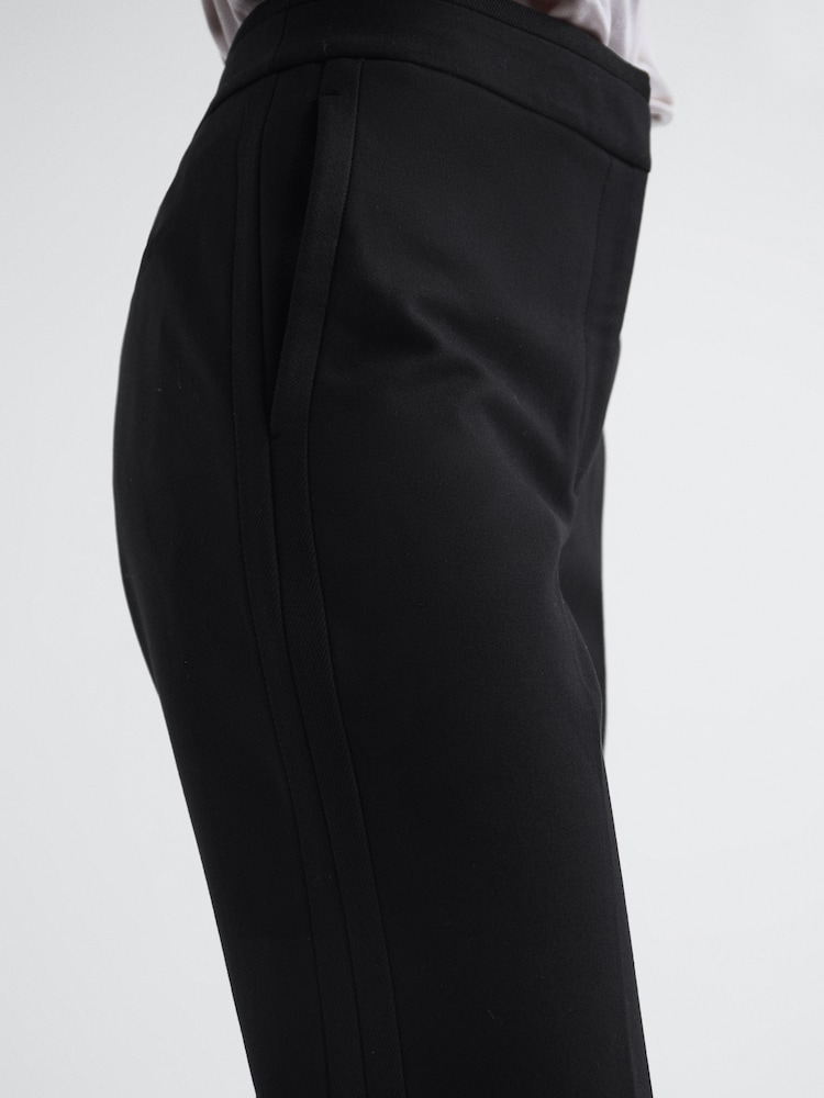 Reiss Black Vera Ponte Tapered Trousers - Image 6 of 6