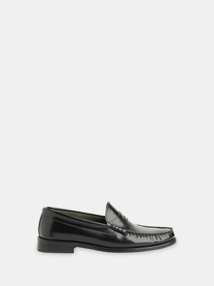 Whistles Black Slim Manny Loafers - Image 2 of 5