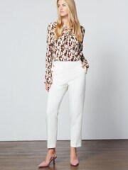 Brown/Cream Cut-Out Long Sleeve Top - Image 2 of 5