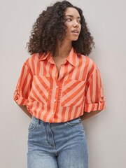 Rayé orange/blanc - Chemise Manche longue avec quincaillerie - Image 1 of 5