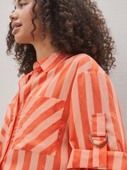 Rayé orange/blanc - Chemise Manche longue avec quincaillerie - Image 4 of 5