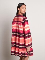 Pink/Purple Tie Dye Long Sleeve Mini Dress - Image 2 of 3