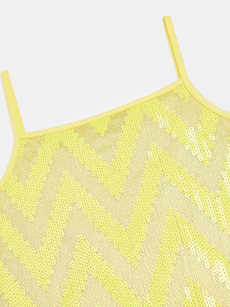 River Island Green Chevron Sequin Cami Dress - Image 3 of 3