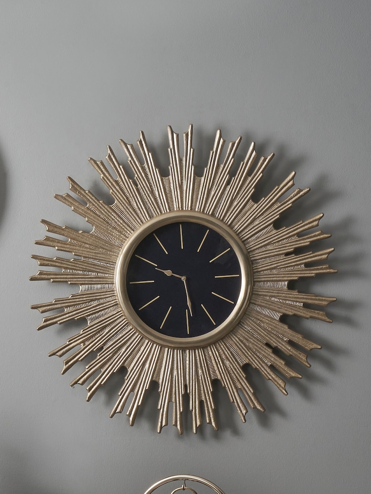 Pacific Gold Starburst Wall Clock - Image 1 of 6