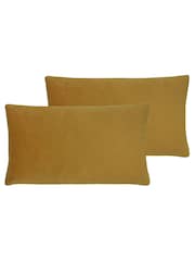 Riva Paoletti 2 Pack Yellow 30 x 50cm Sunningdale Velvet Cushions - Image 1 of 3