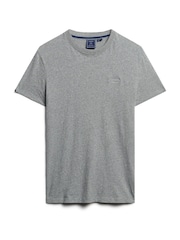 Superdry Light Grey Marl Essential Logo Embroidery T-Shirt - Image 4 of 5