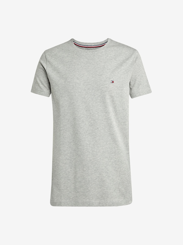Серый - Tommy Hilfiger Slim Fit Core Stretch Crew Neck T-Shirt - Image 4 of 4
