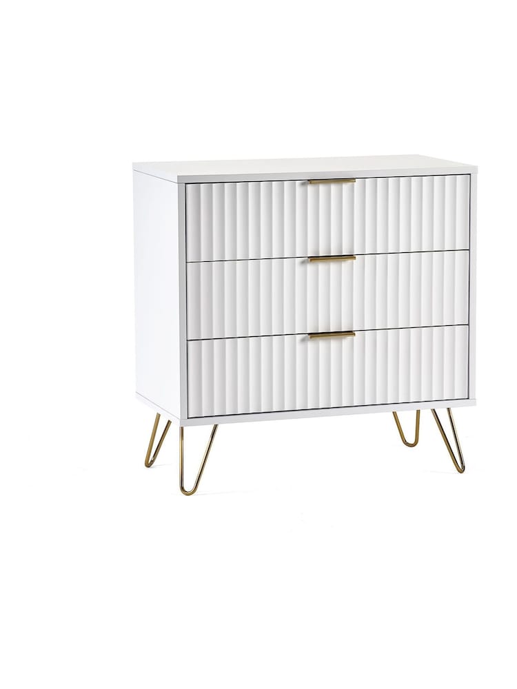 Julian Bowen White Murano 3 Drawer Chest - Image 2 of 5