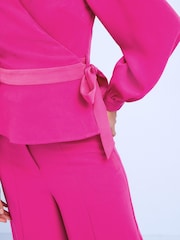 Pink Crepe Wrap Top - Image 4 of 5