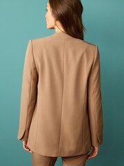 Kamelbraun - Figurbetonter Blazer ohne Revers - Bild 3 von 5