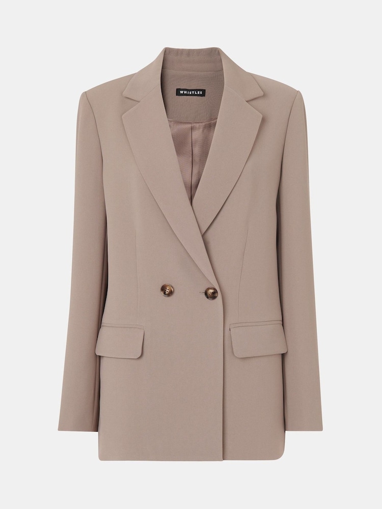 Whistles Nude Double Breasted Nina Blazer - Image 4 of 4