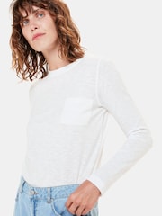 Top de algodón 100 % con bolsillo y cuello redondo de Whistles - Imagen 1 de 5