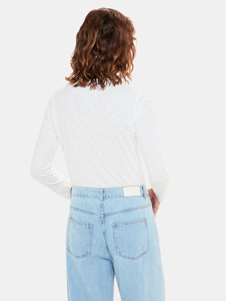 Whistles White 100% Cotton Crew Neck Pocket Top - Image 2 of 5 Whistles White 100% Cotton Crew Neck Pocket Top - Image 2 of 5