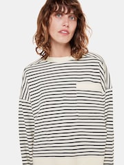 Whistles White Stripe 100% Cotton Sweater - Image 1 of 5
