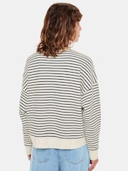 Whistles White Stripe 100% Cotton Sweater - Image 2 of 5