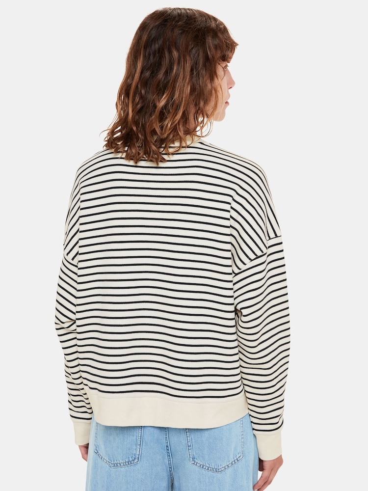 Whistles White Stripe 100% Cotton Sweater - Image 2 of 5