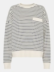 Whistles White Stripe 100% Cotton Sweater - Image 5 of 5