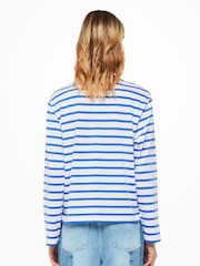 Whistles Gestreiftes Baumwolloberteil, Blau - Bild 2 von 5