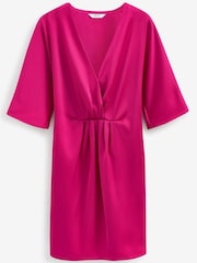 Pink Satin Draped Mini Dress - Image 5 of 5