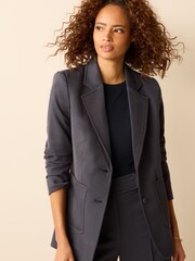 Navy Blue Tailored Pocket Detail Single Breasted Blazer - Image 1 of 5