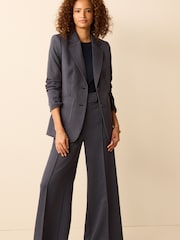 Navy Blue Tailored Pocket Detail Single Breasted Blazer - Image 2 of 5