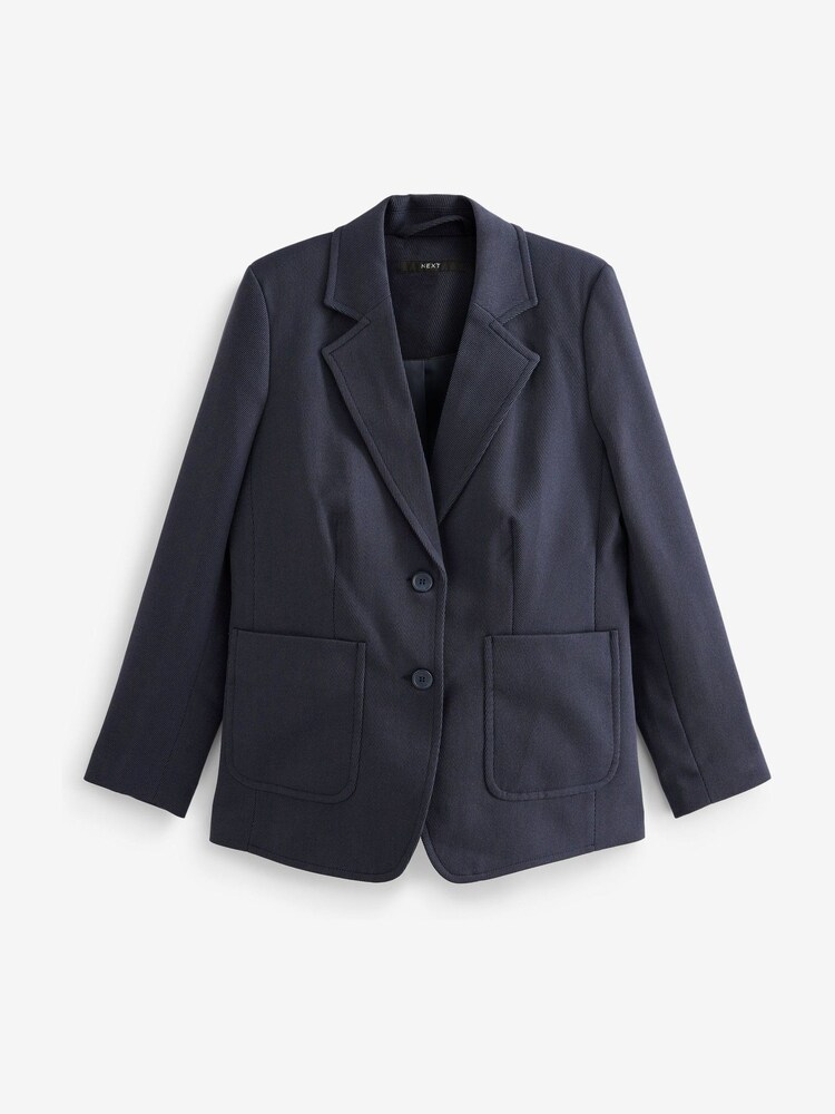 Navy Blue Tailored Pocket Detail Single Breasted Blazer - Image 5 of 5