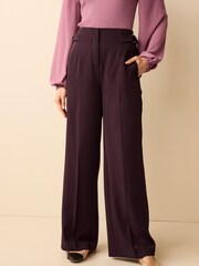 Lila - Anzughose mit weitem Bein und hoher Taille - Bild 2 von 4
