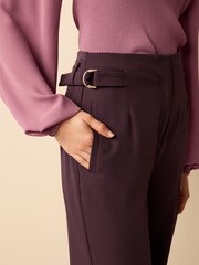 Lila - Anzughose mit weitem Bein und hoher Taille - Bild 3 von 4