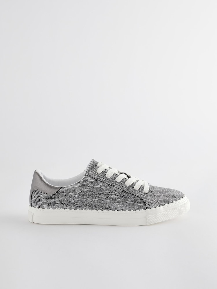 Metallic Forever Comfort® Scallop Sole Detail Lace-Up Trainers - Image 1 of 5