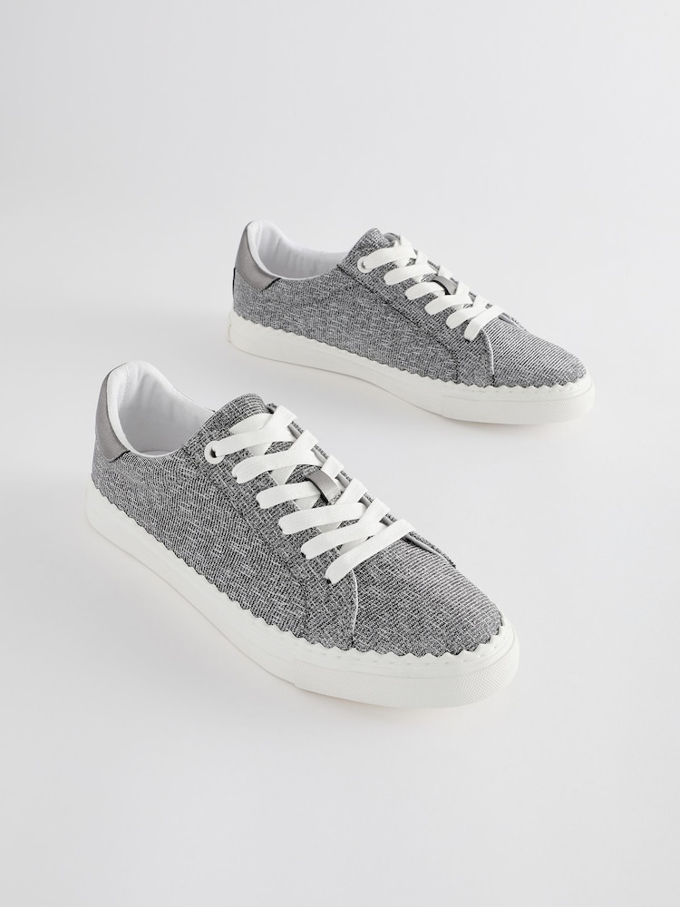 Metallic Forever Comfort® Scallop Sole Detail Lace-Up Trainers - Image 2 of 5