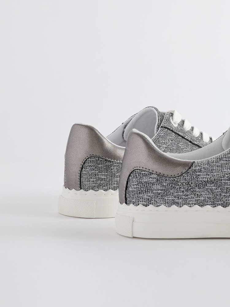 Metallic Forever Comfort® Scallop Sole Detail Lace-Up Trainers - Image 5 of 5