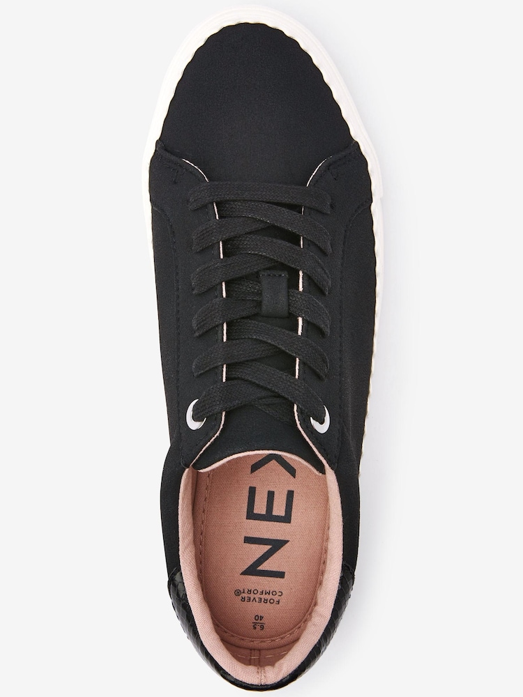 Black Forever Comfort® Scallop Sole Detail Lace-Up Trainers - Image 7 of 7