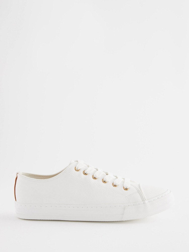 White Extra Wide Fit Forever Comfort® Patent Baseball Trainers - Image 2 of 6