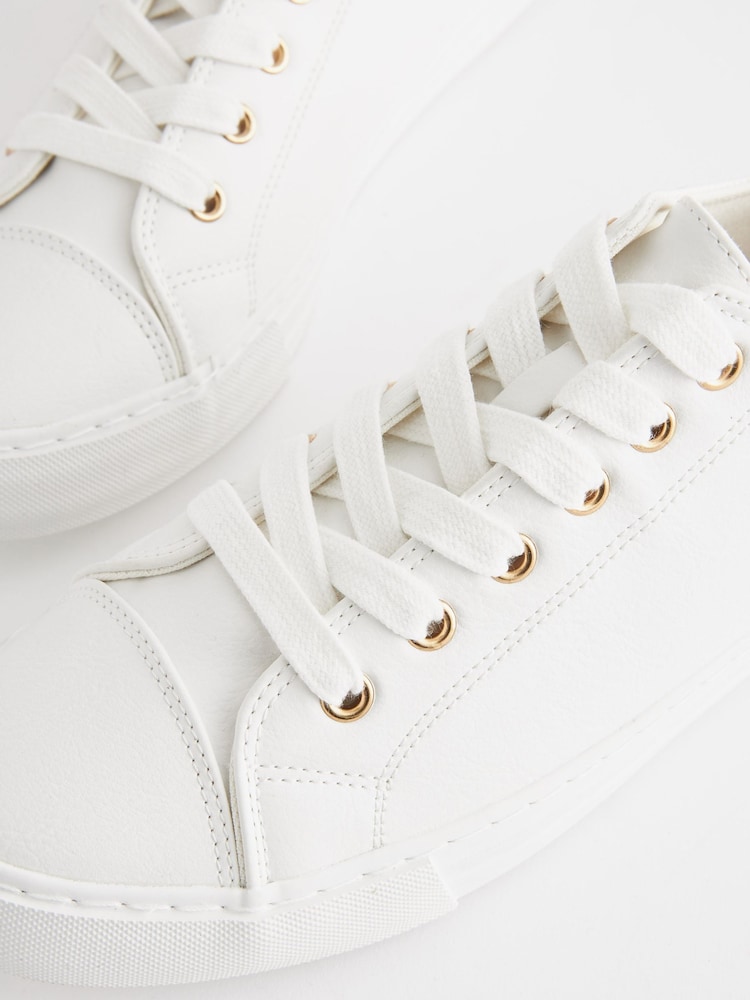 White - Forever Comfort® Patent Baseball Trainers - Image 7 of 7 White - Forever Comfort® Patent Baseball Trainers - Image 7 of 7