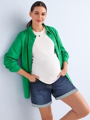 Dark Blue Maternity Mom Style Shorts - Image 1 of 6