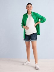 Dark Blue Maternity Mom Style Shorts - Image 2 of 6