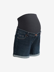 Dark Blue Maternity Mom Style Shorts - Image 6 of 6