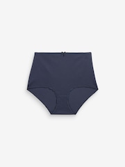 Navy Blue/White Full Brief Cotton Rich Knickers 4 Pack - Image 5 of 6