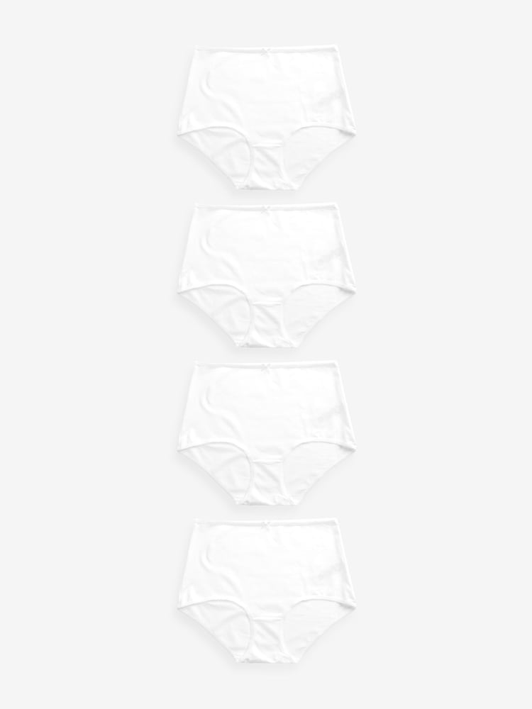 White Full Brief Cotton Rich Knickers 4 Pack - Image 1 of 4