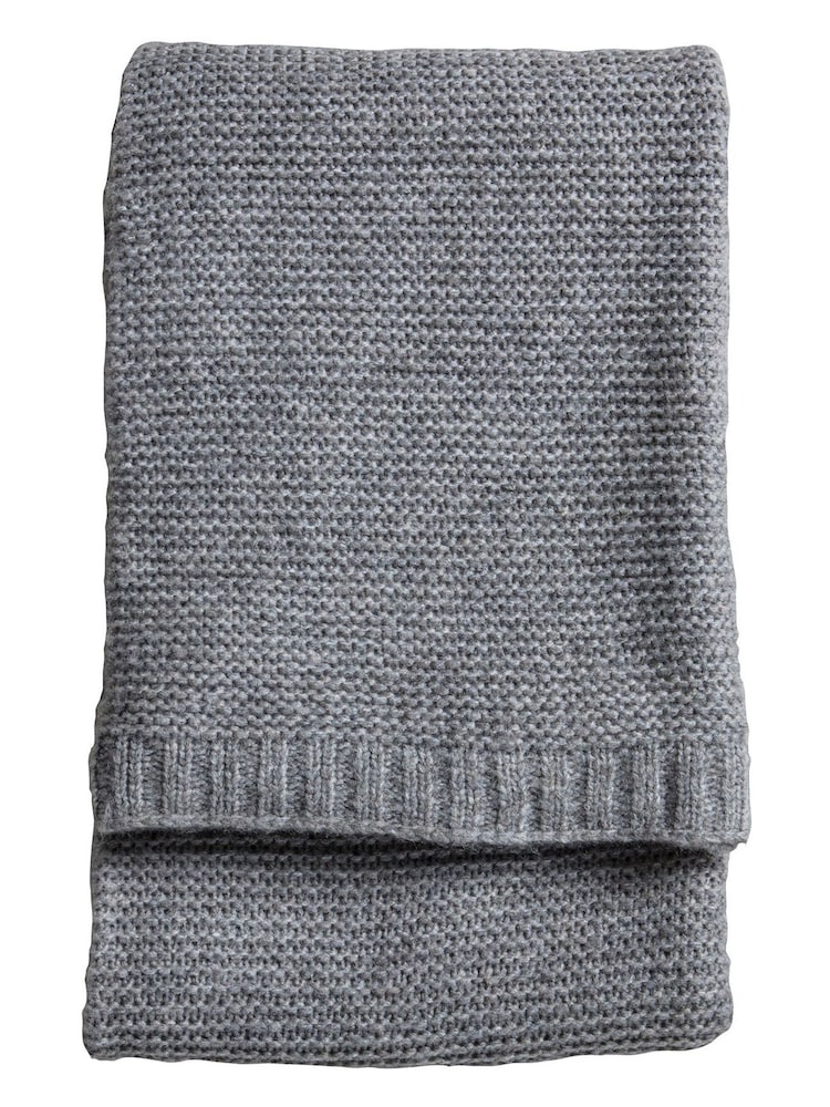 Gallery Home Grey Chunky Knitted Throw - Image 2 of 2 Gallery Home Grey Chunky Knitted Throw - Image 2 of 2