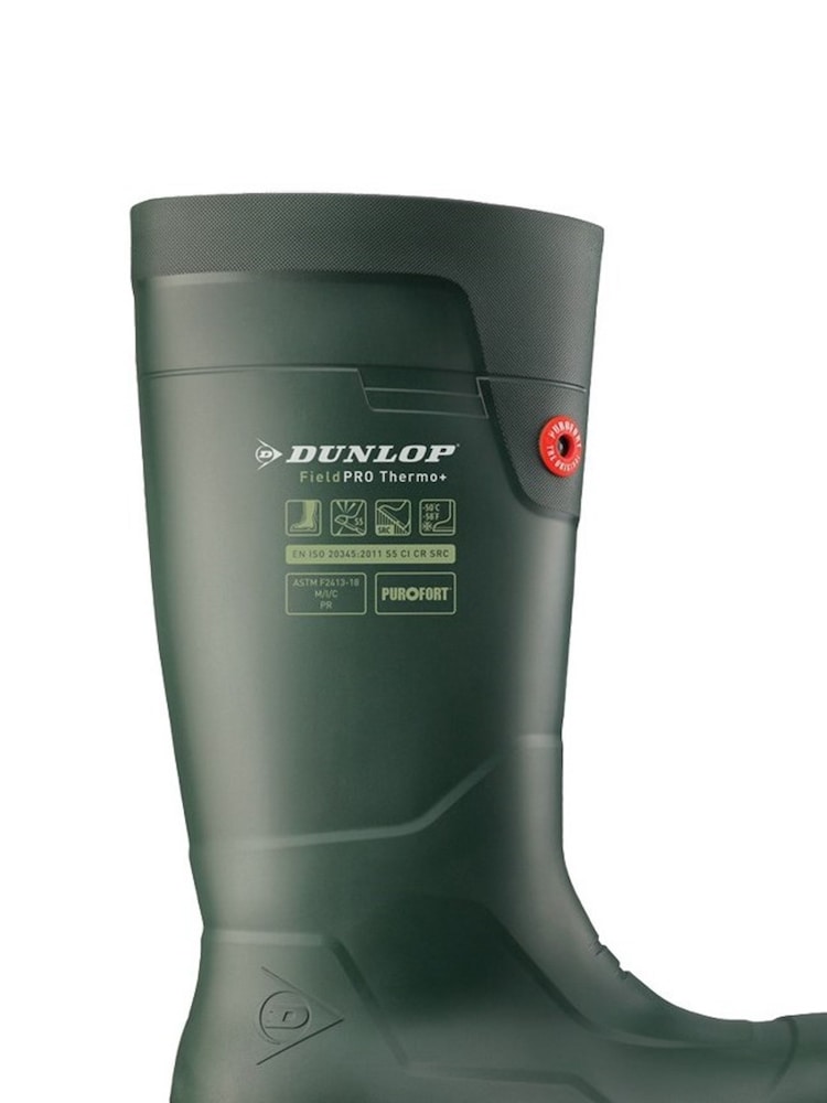 Dunlop Green Fieldpro Thermo Safety Wellington Wellies - Image 1 of 4